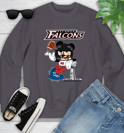 NFL Atlanta Falcons Mickey Mouse Disney Super Bowl Football T Shirt Youth Sweatshirt 6