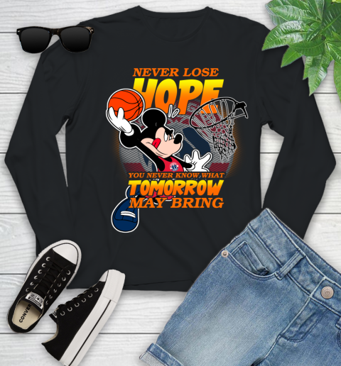 Washington Wizards NBA Basketball Mickey Disney Never Lose Hope Youth Long Sleeve