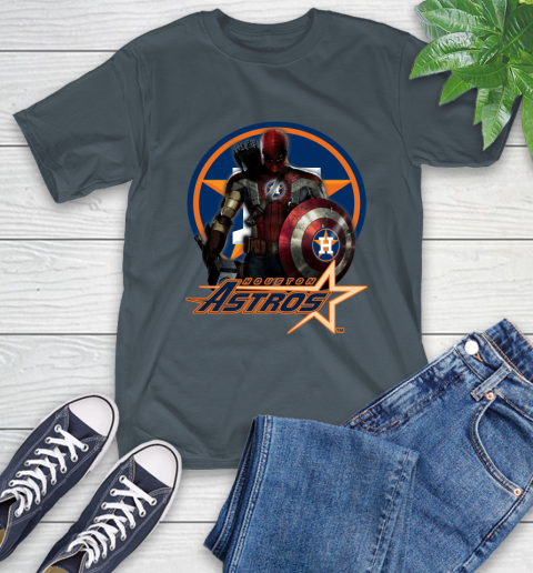 MLB Captain America Thor Spider Man Hawkeye Avengers Endgame Baseball Houston Astros T-Shirt 9