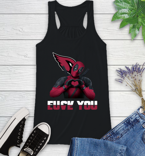 NHL Arizona Cardinals Deadpool Love You Fuck You Football Sports Racerback Tank