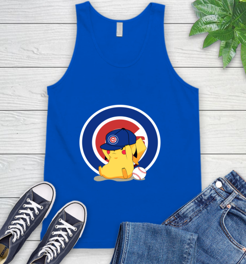 MLB Pikachu Baseball Sports Chicago Cubs Tank Top 5