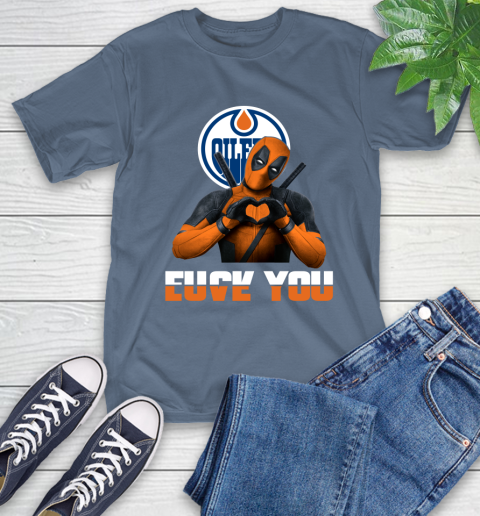 NHL Edmonton Oilers Deadpool Love You Fuck You Hockey Sports T-Shirt 9 NHL Edmonton Oilers Deadpool Love You Fuck You Hockey Sports T-Shirt - Image 9