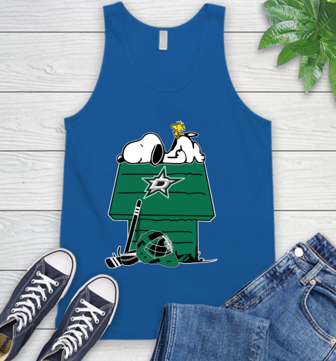 Dallas Stars NHL Hockey Snoopy Woodstock The Peanuts Movie Tank Top 5