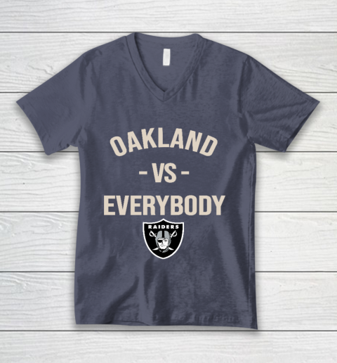 Oakland Raiders Vs Everybody V-Neck T-Shirt 7