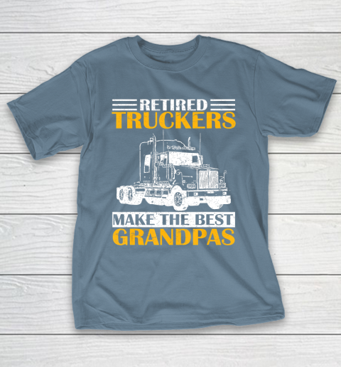 GrandFather gift shirt Vintage Retired Trucker Make The Best Grandpa Retirement Tee T Shirt T-Shirt 16