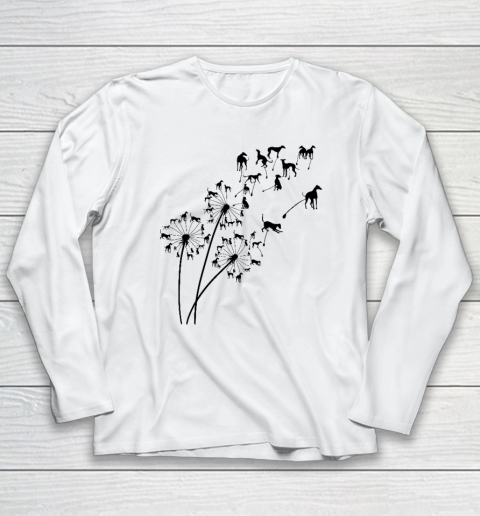 Dandelion Greyhound Flower, Floral Greyhound Tree Long Sleeve T-Shirt