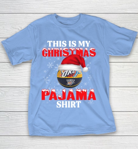 Oklahoma City Thunder This Is My Christmas Pajama Shirt NBA Youth T-Shirt 8