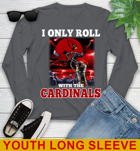 Arizona Cardinals NFL Football I Only Roll With My Team Sports Youth Long Sleeve - Image 10