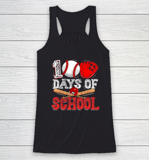 100 Days Of School Baseball 100th Day Racerback Tank