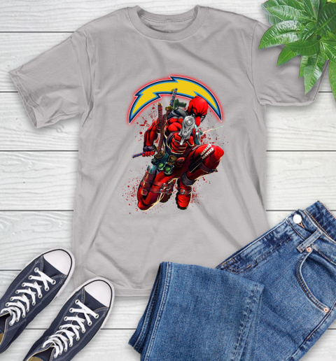 NFL Deadpool Marvel Comics Sports Football Los Angeles Chargers T-Shirt 12