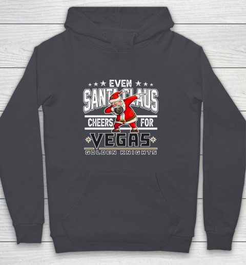 Vegas Golden Knights Even Santa Claus Cheers For Christmas NHL Youth Hoodie 5