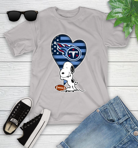 Tennessee Titans NFL Football The Peanuts Movie Adorable Snoopy Youth T-Shirt 12