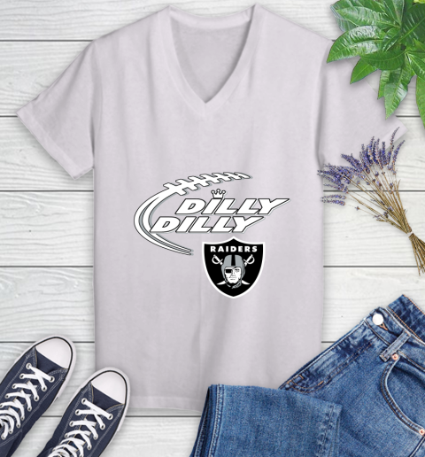 NFL Oakland Raiders Dilly Dilly Football Sports Women's V-Neck T-Shirt
