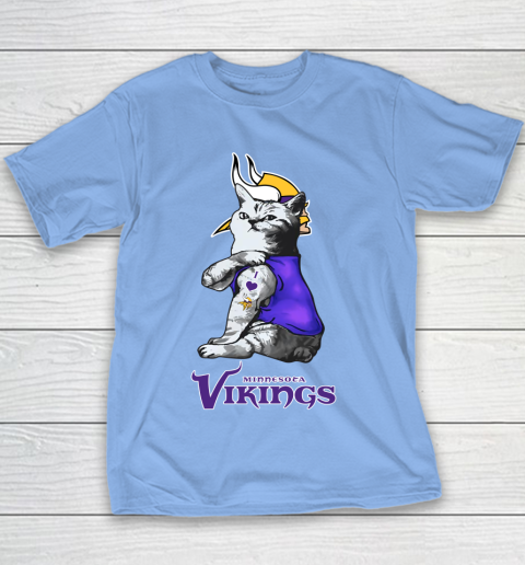 NFL Football My Cat Loves Minnesota Vikings Youth T-Shirt 8