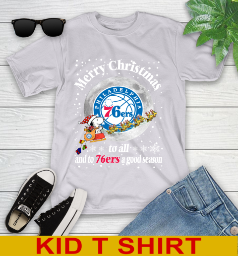 Philadelphia 76ers Merry Christmas To All And To 76ers A Good Season NBA Basketball Sports Youth T-Shirt 4