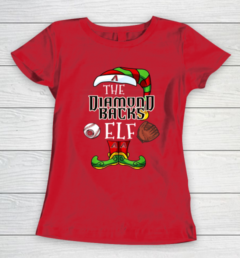 Arizona Diamondbacks Christmas ELF Funny MLB Women's T-Shirt 9