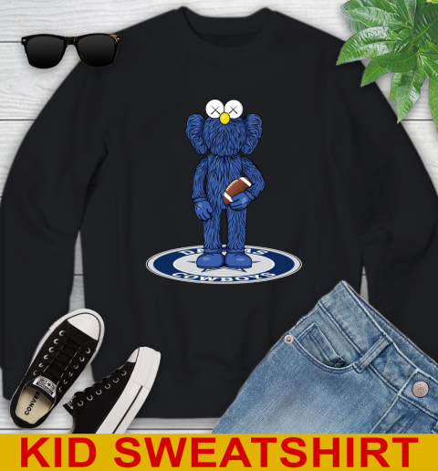 NFL Football Dallas Cowboys Kaws Bff Blue Figure Shirt Youth Sweatshirt 2
