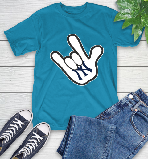 New York Yankees MLB Baseball Mickey Rock Hand Disney T-Shirt 8