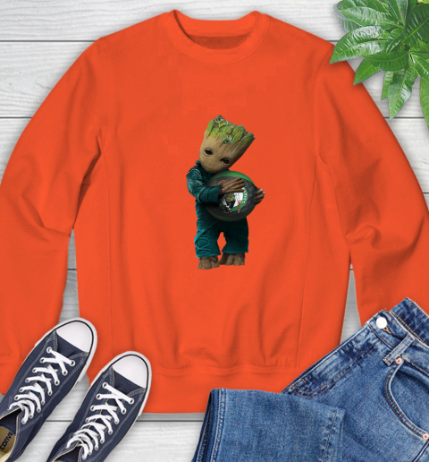 NBA Groot Guardians Of The Galaxy Basketball Sports Boston Celtics Sweatshirt 4