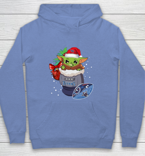 Tennessee Titans Christmas Baby Yoda Star Wars Funny Happy NFL Youth Hoodie 10