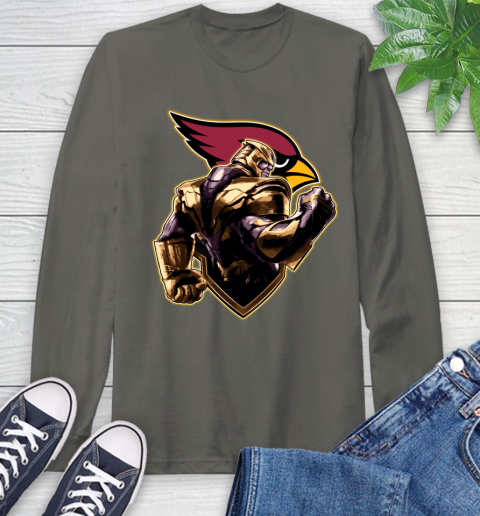 NFL Thanos Avengers Endgame Football Sports Arizona Cardinals Long Sleeve T-Shirt 8