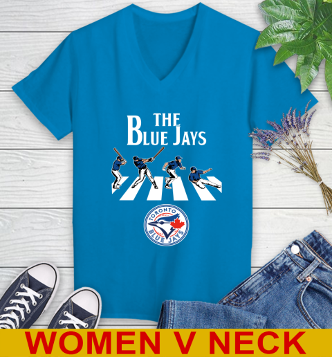 MLB Baseball Toronto Blue Jays The Beatles Rock Band Shirt Women's V-Neck T-Shirt 7