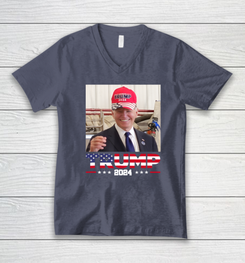 Joe biden Wearing A Trump Hat V-Neck T-Shirt 6