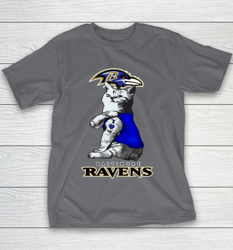 NFL Football My Cat Loves Baltimore Ravens Youth T-Shirt 5