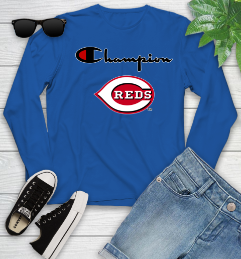 MLB Baseball Cincinnati Reds Champion Shirt Youth Long Sleeve 7