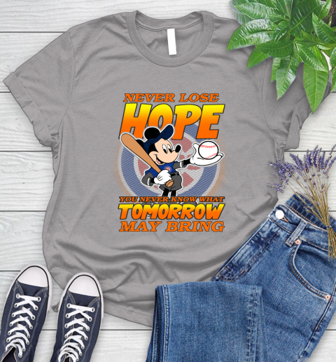 Chicago Cubs MLB Baseball Mickey Disney Never Lose Hope Women's T-Shirt 5
