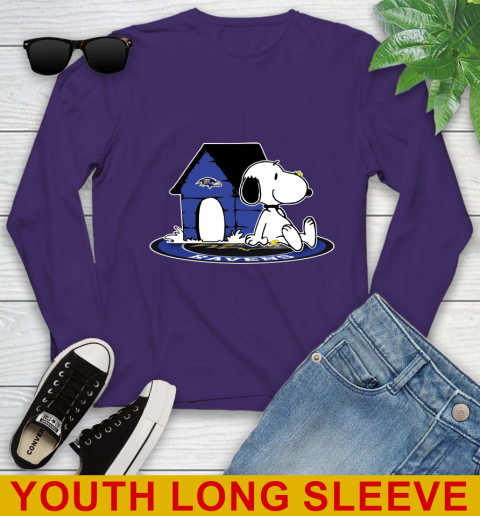 NFL Football Baltimore Ravens Snoopy The Peanuts Movie Shirt Youth Long Sleeve 5