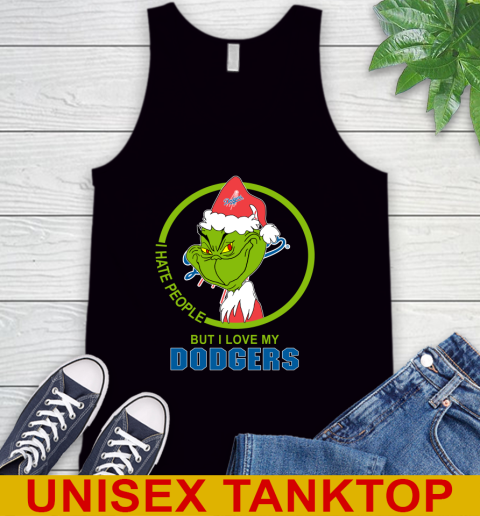 Los Angeles Dodgers MLB Christmas Grinch I Hate People But I Love My Favorite Baseball Team Tank Top 2