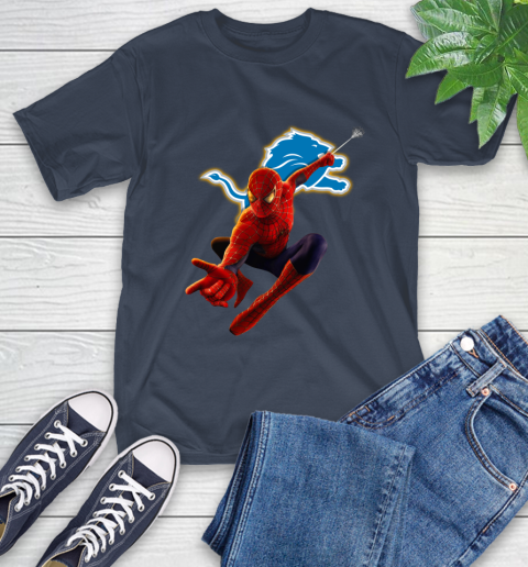 NFL Spider Man Avengers Endgame Football Detroit Lions T-Shirt 5 NFL Spider Man Avengers Endgame Football Detroit Lions T-Shirt - Image 5
