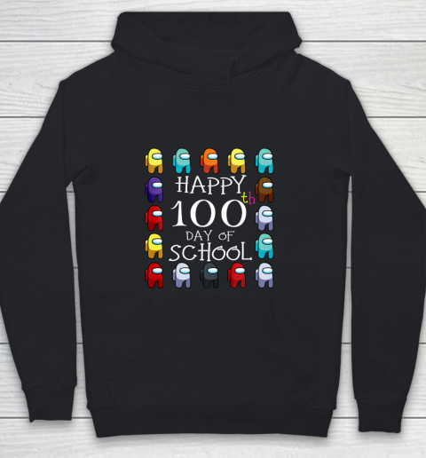 Happy 100 Days Of School Among With Us For Kids Game Lover Youth Hoodie