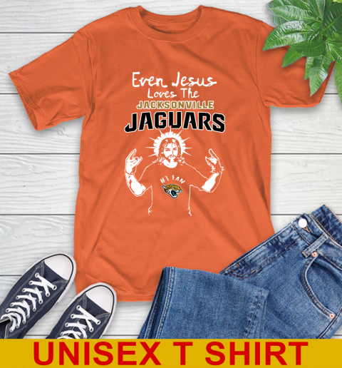 Jacksonville Jaguars NFL Football Even Jesus Loves The Jaguars Shirt T-Shirt 4