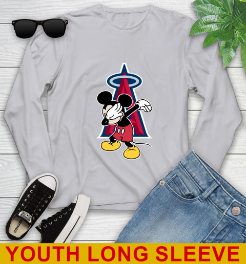 Los Angeles Angels MLB Baseball Dabbing Mickey Disney Sports Youth Long Sleeve 6