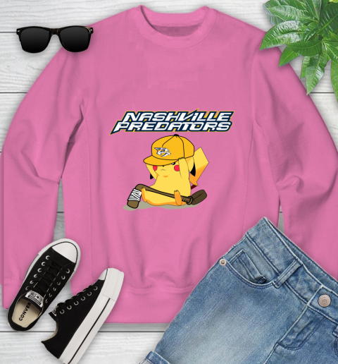 NHL Pikachu Hockey Sports Nashville Predators Youth Sweatshirt 7