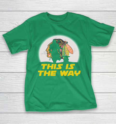 Chicago Blackhawks NHL Ice Hockey Star Wars Yoda And Mandalorian This Is The Way T-Shirt 5