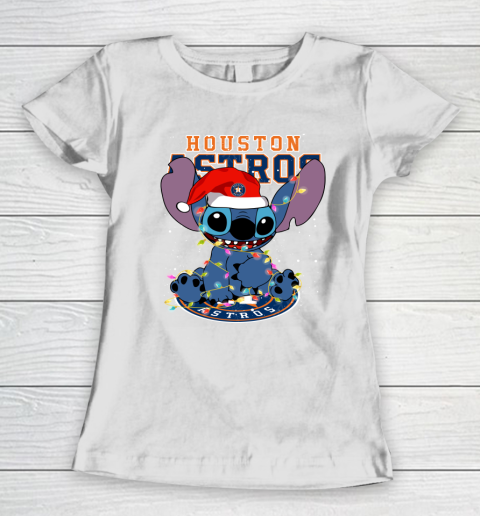 Houston Astros MLB noel stitch Baseball Christmas Women's T-Shirt