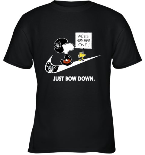 Oakland Raiders Are Number One – Just Bow Down Snoopy Youth T-Shirt