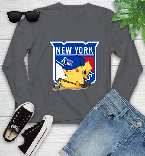NHL Pikachu Hockey Sports New York Rangers Youth Long Sleeve 8