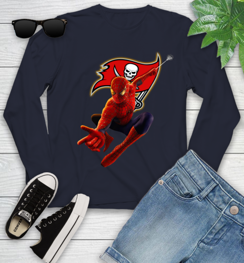 NFL Spider Man Avengers Endgame Football Tampa Bay Buccaneers Youth Long Sleeve 3