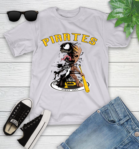 MLB Pittsburgh Pirates Baseball Venom Groot Guardians Of The Galaxy Youth T-Shirt 4