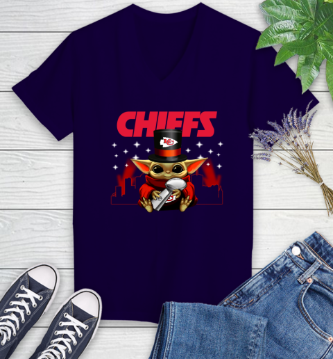 Super Bowl Baby Yoda Loves The Kansas City Chiefs Star Wars NFL Shirts 74