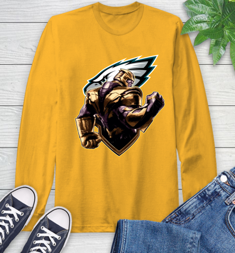NFL Thanos Avengers Endgame Football Sports Philadelphia Eagles Long Sleeve T-Shirt 3