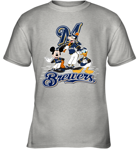 MLB Milwaukee Brewers Mickey Mouse Donald Duck Goofy Baseball T Shirt T  Shirt