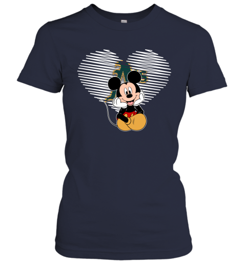 MLB Oakland Athletics The Heart Mickey Mouse Disney Baseball T Shirt EDos39tkqjC ladies t shirt 20 95 151514 front navy