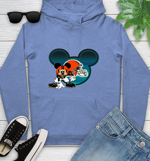 NFL Cleveland Browns Mickey Mouse Disney Football T Shirt Youth Hoodie 12
