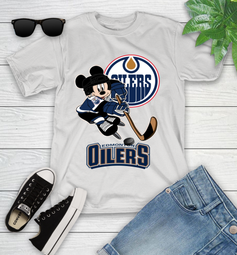 NHL Edmonton Oilers Mickey Mouse Disney Hockey T Shirt Youth T-Shirt