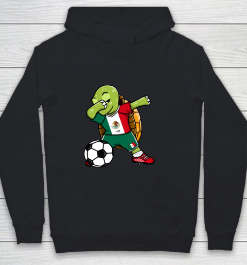 Dabbing Turtle Mexico Soccer Fans Jersey Mexican Football Youth Hoodie